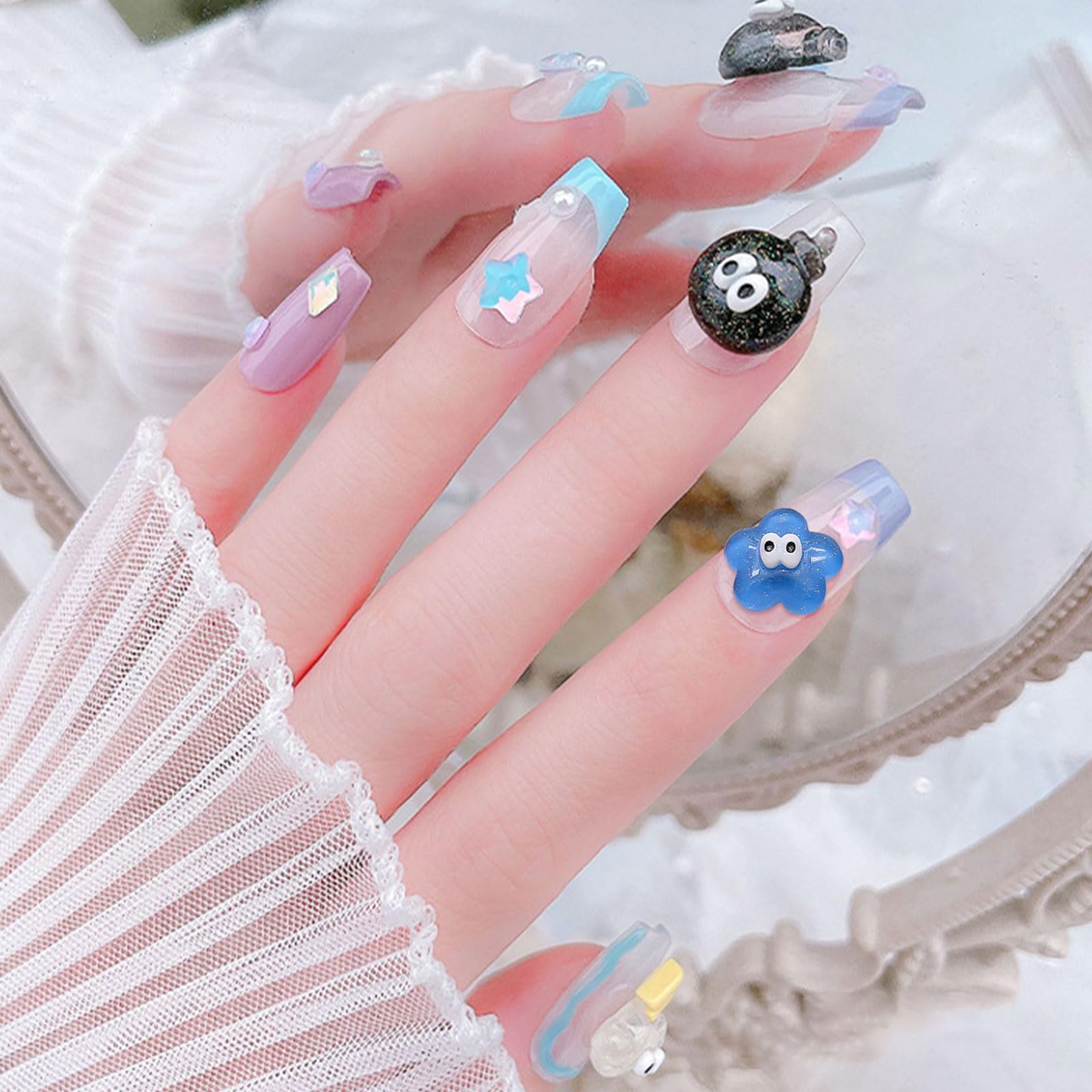 3Dネイルパーツハート星